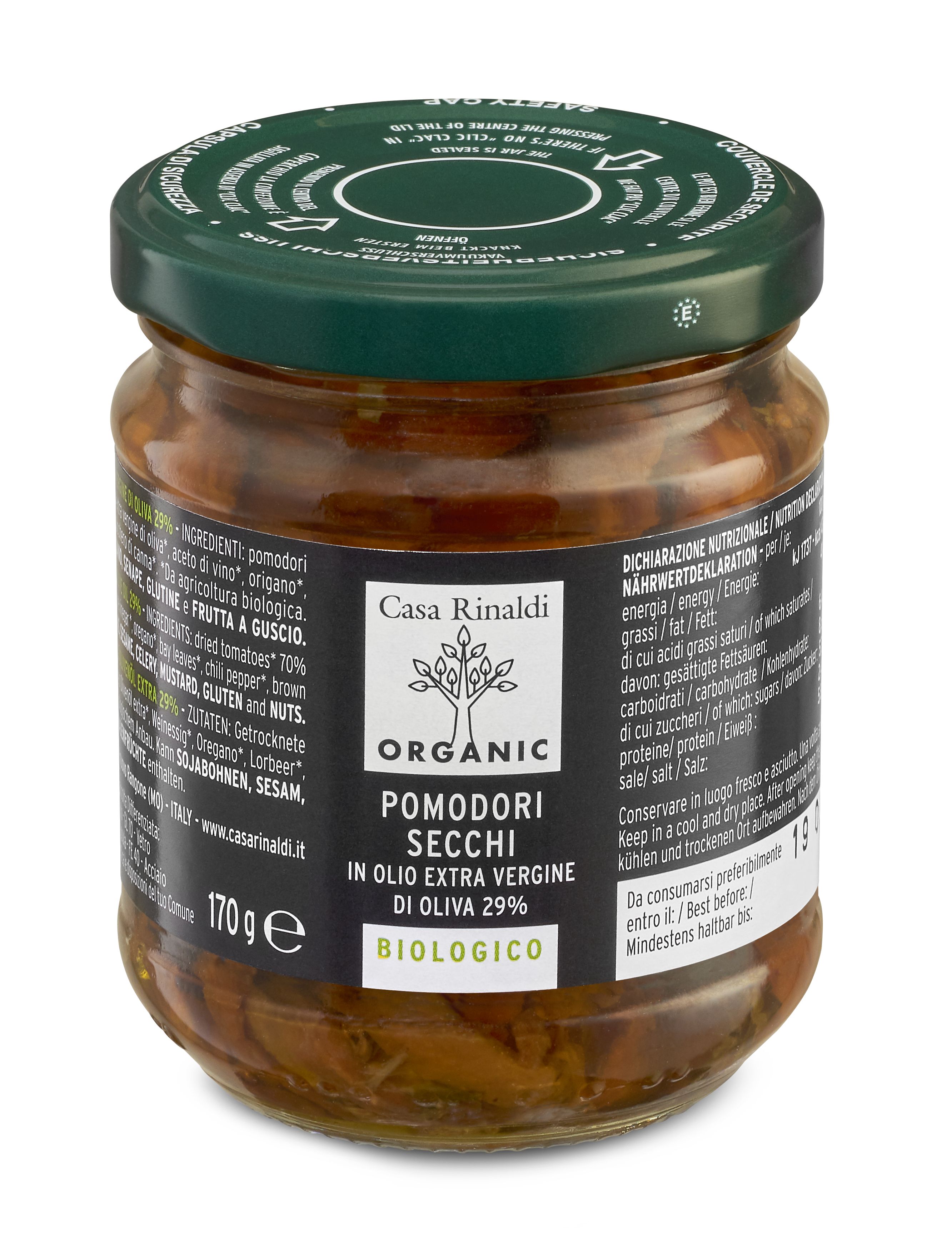 Casarinaldi Organic Dried Tomatoes in Olive Oil 170g