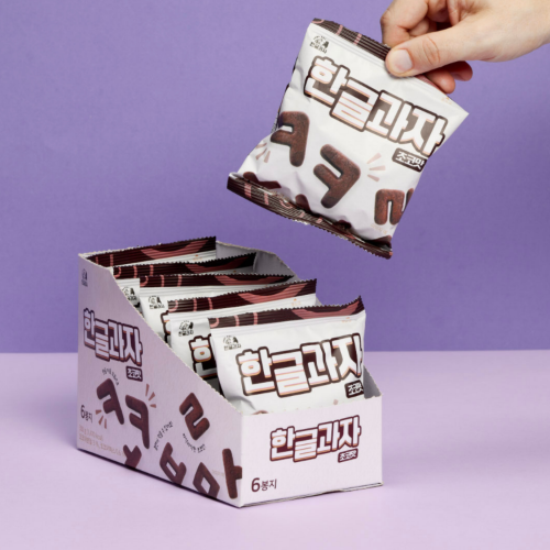 Hangeul Cookies Chocolate Flavor (6 bags)